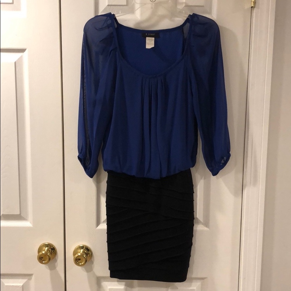 Black and blue dress